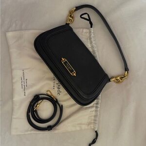 Kate Spade Black Shoulder Bag with Gold Accents